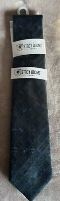 Nuevo con etiquetas Corbata Stacy Adams Para Hombre Verde Azul Diamante Patrón Carrera Oficina Foto 1 de 3