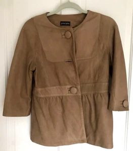 Principles Giacca di Pelle Donna Beige Taglia 12 - Manca Bottone - Marcata - Foto 1 di 9
