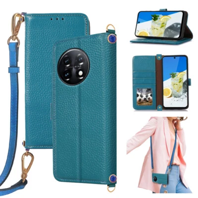 Real Leather Case for OnePlus Card Bag Crossbody Strap Modern - Image 1 of 4