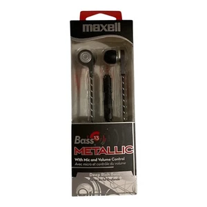 Maxell Silver Enhanced Bass 13 Stereo Earbuds with Microphone Noise Isolating - Bild 1 von 2