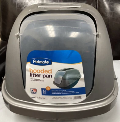 PETMATE Large Plastic Gray Removable Door Odor Absorbing Cat Litter Pan - Image 1 of 4
