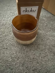 NKUKU NGOLO SMALL TEALIGHT HOLDER AMBER - Picture 1 of 4