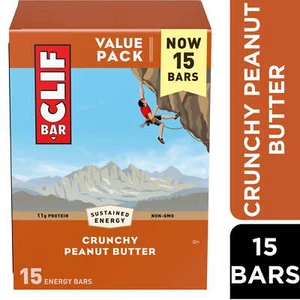 CLIF BAR Crunchy Peanut Butter Energy Bars Plant Based Protein Bars 15ct Protein - Picture 1 of 13