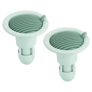 2 Pcs Shower Floor Drain Backflow Preventer Valve Sewer Core Hair Catcher Green - Picture 1 of 7