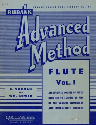 Flute Rubank Advanced Method Vol 1 Sheet Music Lesson Book - Image 1 of 3