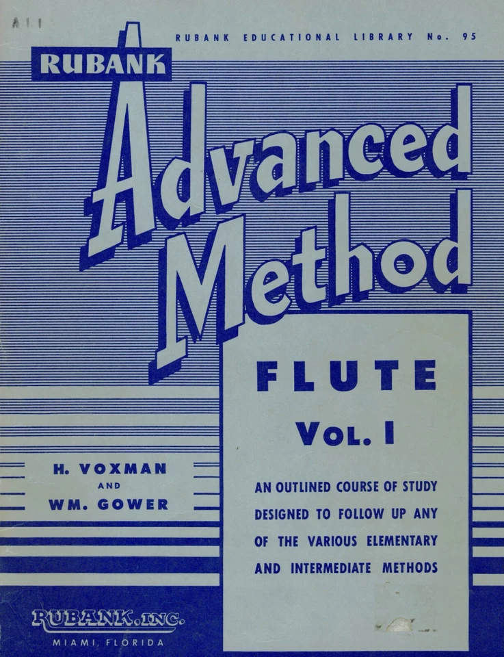 Flute Rubank Advanced Method Vol 1 Sheet Music Lesson Book - Image 1 of 3