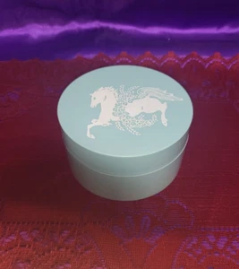 VTG Elizabeth Arden Celluloid Blue Grass Box 1/8 Full with Poeder Puff - Picture 1 of 6