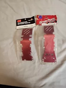 Tmaxx Emaxx Dynamite Aluminum Front Rear Skid Plate Red Dyn7613 Dyn7614 - Picture 1 of 2