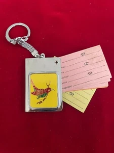 Silver Tone Slide Out Address/Phone Pages Bird Plate Front Keyring 4.75" Total - Picture 1 of 5