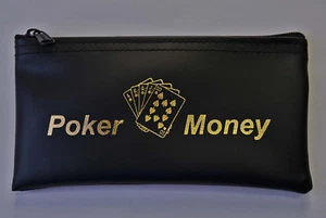 Poker Money Bag Wallet-Purse Gambling Stash Purse Casino Player Pouch Poker Chip - Picture 1 of 13