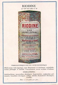 Frankreich, 1920er, Apotheke/Medizin Werbeflyer - Riodine, P. Astier Paris - Bild 1 von 2