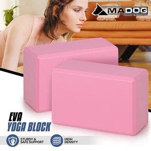 2x EVA Foam Yoga Block Gym Pilates Stretching Aid Workout Exercise Support Brick - Picture 1 of 11