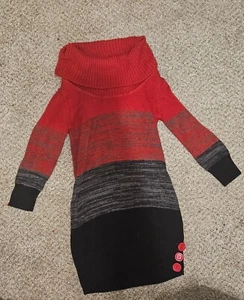 Kids Medium My Michelle Black and Red Sweater Dress - Picture 1 of 3