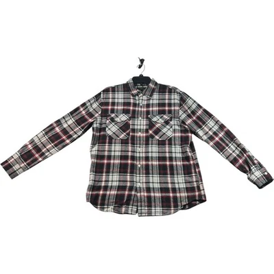 Banana Republic Button Down Shirt Mens  Size Medium Black Red Plaid Pockets - Image 1 of 4