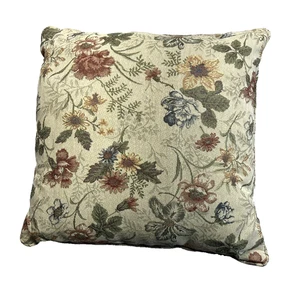 Cuscino vintage tessuto floreale 20"x20" rifinito misura cucito chiuso ottime condizioni - Foto 1 di 10