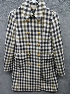 J.Crew Zweireihiger Mantel in Zypresse Schwarz Elfenbein Oxford Karo Karo Größe 2 - Bild 1 von 24