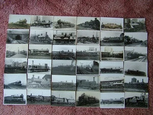 36 Unused Old BLACK & WHITE Postcards of TRAINS / RAILWAYS. Standard size. - Picture 1 of 1