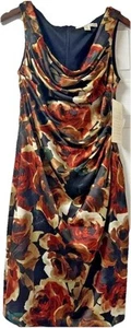 NWT BOSTON PROPER 100% Silk Floral Cowlneck Shift Dress size 6 - Picture 1 of 4