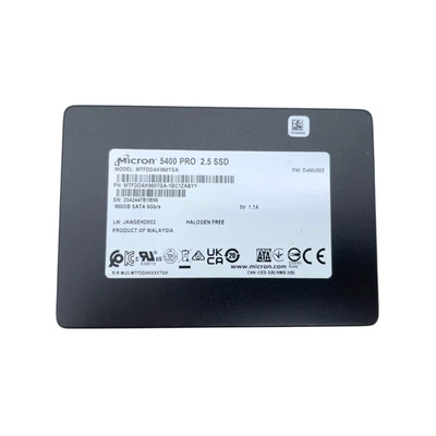 Micron 5400 PRO 960 GB 2,5" SFF SATA SSD Black Server SSD MTFDDAK960TGA - Bild 1 von 4