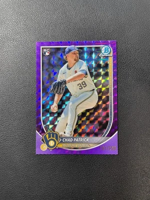 2025 Bowman Chrome Chad Patrick Rc Rookie Purple Geometric 191/250 BJBY - Image 1 of 4