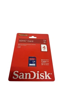 Sandisk SDHC Secure Digital High Capacity Card 4GB Camera and Camcorder HD New - Image 1 of 3