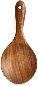 Rice Paddle Spoon Natural Wood Non-stick Rice Scooper with Round Shallow Head... - Picture 1 of 9