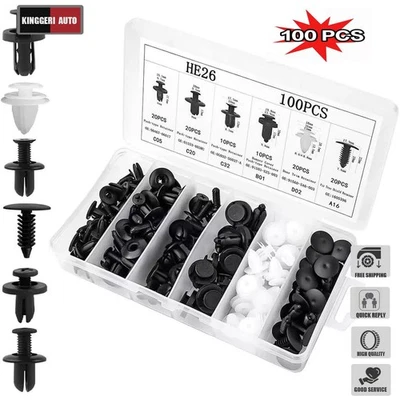 100X Retainer Clips Fixing Fastener Kit Bumper Fender Liner Push Type For Kia — 第 1/4 张图片