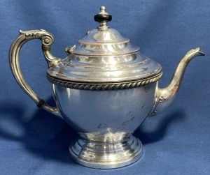 Tetera vintage plateada SF& Co Sheffield 1305 patrón georgiano - Imagen 1 de 10