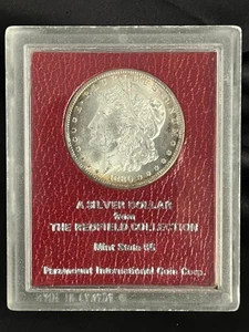 1880-S Redfield Toned Mint State Lustrous Morgan Silver Dollar - Picture 1 of 4