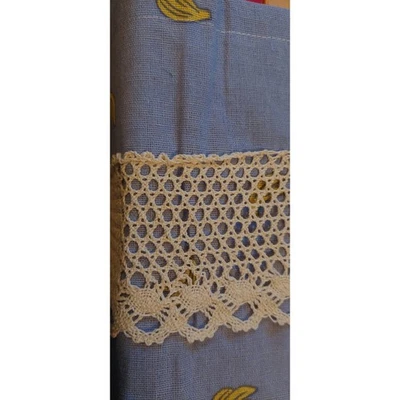 Panel de cortina de encaje y plátano azul claro rústico 36x28 pulgadas Foto 1 de 4