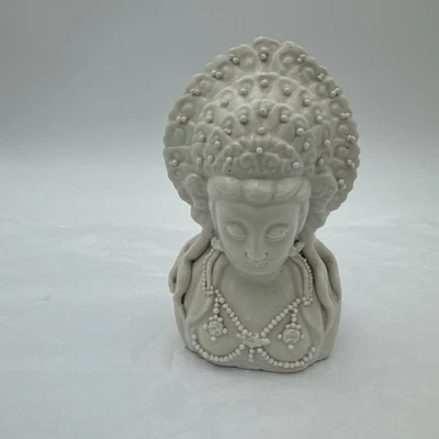 Антикварный фарфоровый бюст Гуаньинь 1920-х годов, богини милосердия, из Китая высотой 5,5 дюйма - Изображение 1 из 4