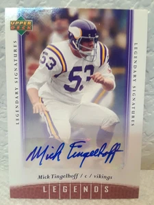 2006 UPPER DECK LEGENDS MICK TINGELHOFF AUTOGRAPH  MINNESOTA VIKINGS 35 NFL - Picture 1 of 1