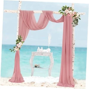 Wedding Arch Drapes 6 Yards 2 Panels Wedding Arch 29"x18FT-2Panels Dusty Rose - Picture 1 of 6