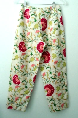 CJ Laing Wonderful Women's Embroidered 100% Linen Pants Size-2 - Image 1 of 4