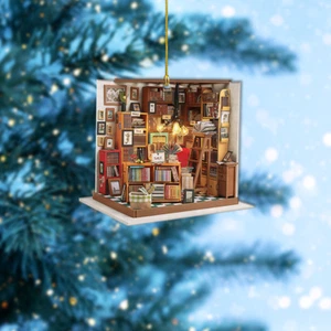 Books Room Christmas Ornament, Bookstore Flat Ornament, Librarian-Bookworms Gift - Picture 1 of 3