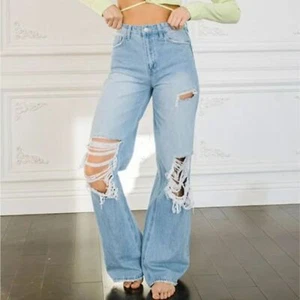 Jeans denim Flying Monkey anni 90 vintage larghi vita alta lavaggio medio 27 nuovi con etichette - difetto - Foto 1 di 10