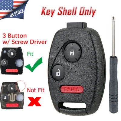 3 Button Car Key Case for Honda Fit CRZ Insight 2009-2014 Remote Fob Shell Cover - Image 1 of 4