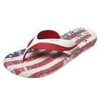 Ish Original Official USA Flag Men Red White Flip-Flop Sandal Slipper Size 7-11