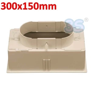 Plenum 300x150 mm in ABS attacco regolabile da Ø160 a Ø250 mm e serranda - Imagen 1 de 2