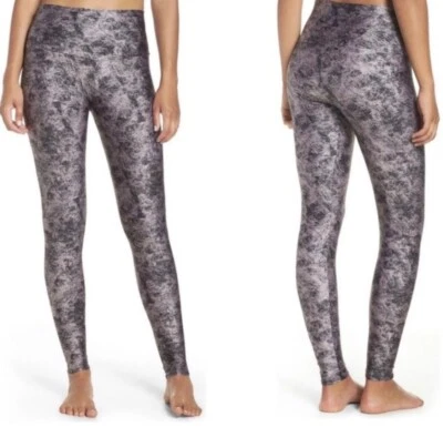 Leggings Onzie Thunder Storm Negros Plateados Tie Dye tiro alto Talla XS Foto 1 de 4