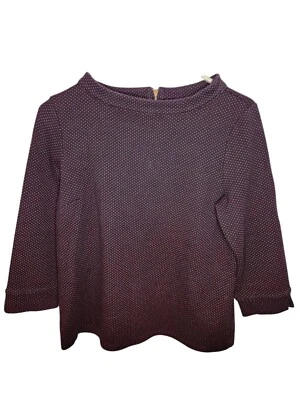 Top Talbots Negro Rojo Lunares Cremallera Acento Elástico Tejido Talla M Foto 1 de 3