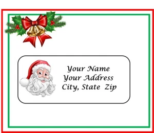 30 Caucasian white Santa Claus Christmas Return Address Labels - Picture 1 of 2