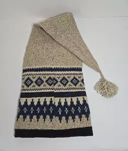 Berretto calza vintage anni 90 Eddie Bauer misto lana berretto pom pom fiera isola - Foto 1 di 9