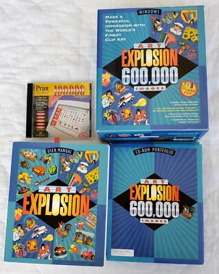 Windows ART EXPLOSION 600,000 Images Clip Art Nova 28 Discs + 100K Disc Bonus - Image 1 of 3