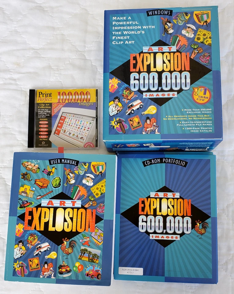 Windows ART EXPLOSION 600,000 Images Clip Art Nova 28 Discs + 100K Disc Bonus - Image 1 of 3