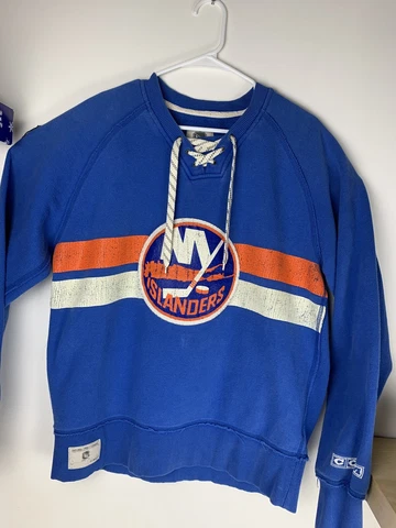 Vintage New York Islanders NHL Hockey Crewneck Sweatshirt M Blue Cover