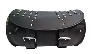 Genuine Harley Heritage Fatboy Springer Leather Round Rack Bag Luggage Saddlebag - Bild 1 von 16