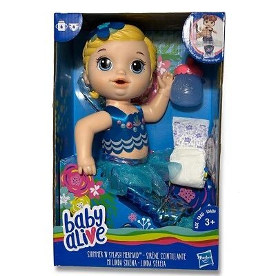 Muñeca Hasbro Baby Alive Mermaid Shimmer N Splash Water Play cabello rubio nueva en caja Foto 1 de 2