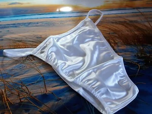 Mens shiny Secret Satin open side Brief Custom Handmade s m l or xl USA RUCHE BK - Picture 1 of 3