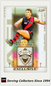 2002 Select AFL SPX Card Series Medal Card MC2 Matthew Lloyd (Coleman)